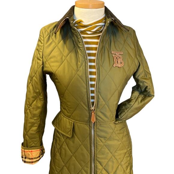 COPIED LISTING FOR ADDITIONAL PHOTOS! Burberry Ongar Monogram Quilted Coat XS - Picture 3 of 11